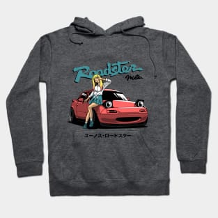 JDM car mazda miata and girl Hoodie